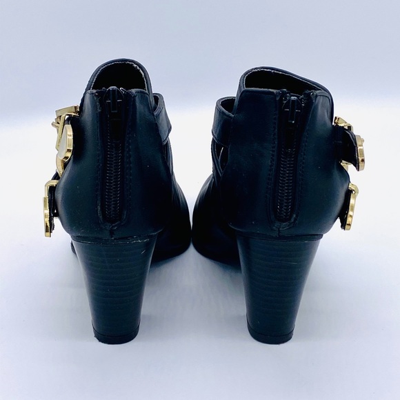 EUC Bamboo Sharpay Buckle Cut Out Ankle Booties - Picture 4 of 11